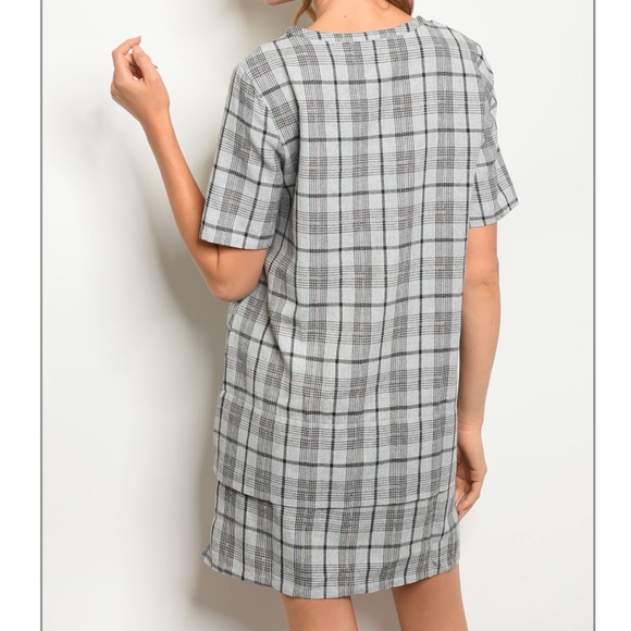 Gray and Black Checkered Fall Dress - Picture 2 of 2